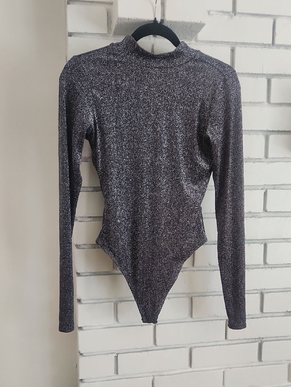 Naked Wardrobe Sparkly Thong Bodysuit